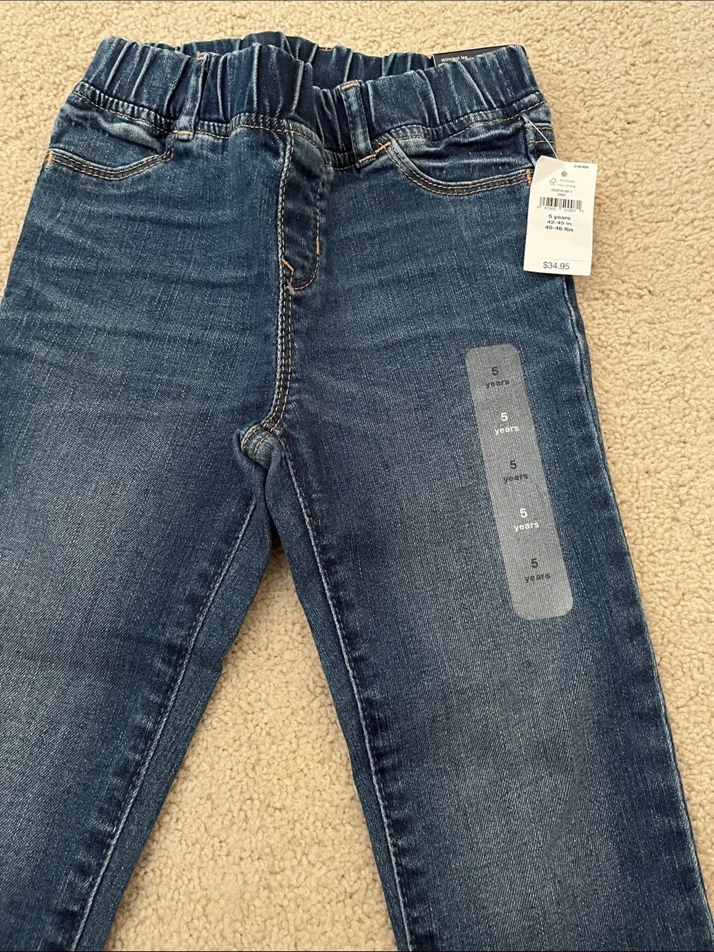 BabyGap Dark Blue toddler Pull-On Straight Jeggings. Size 5.